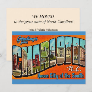 Carte Annonce de déménagement colorée à Charlotte NC