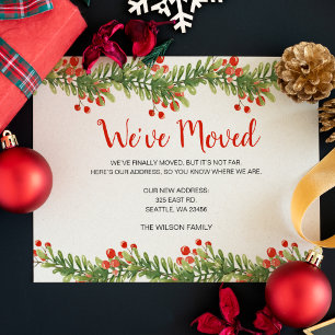 Carte Annonce de déménagement de Boughs of Holly pour le