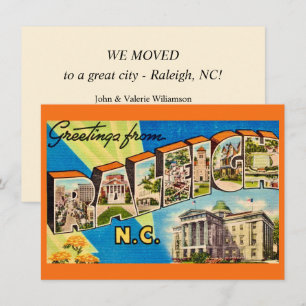 Carte Annonce de déménagement de Raleigh NC