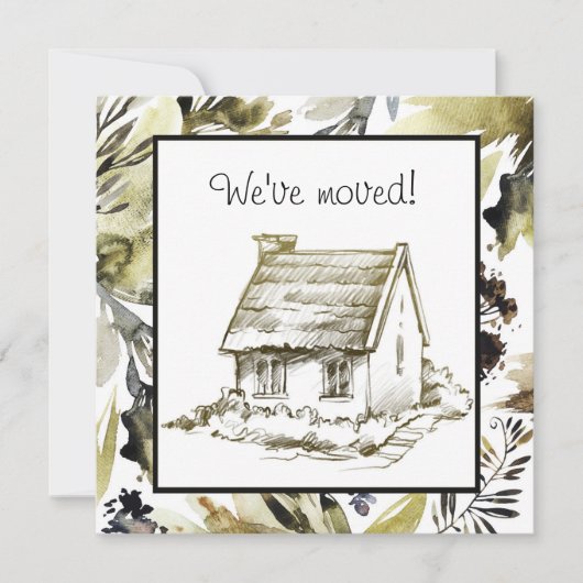 Carte Annonce de déménagement dessiné contemporain (Devant)