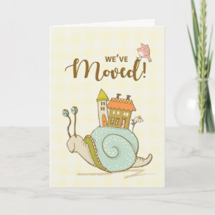Carte Annonce de déménagement Escargot avec maison