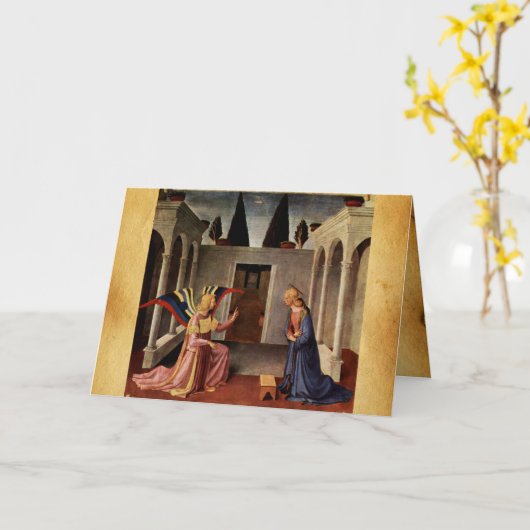 Carte ANNONCE de FRA ANGELICO Vieux Bénédiction irlandai (Fleur jaune)