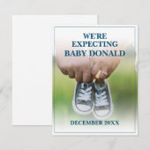 Carte Annonce de grossesse avec chaussures de bébé (Devant / Derrière)