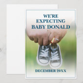 Carte Annonce de grossesse avec chaussures de bébé (Devant / Derrière)