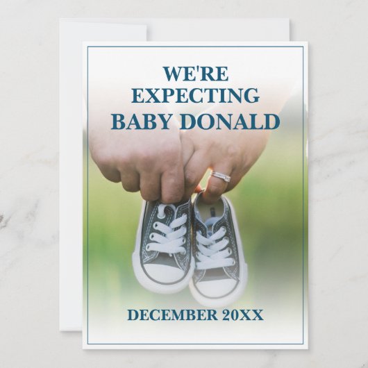 Carte Annonce de grossesse avec chaussures de bébé (Devant)