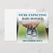 Carte Annonce de grossesse avec chaussures de bébé (Devant / Derrière)