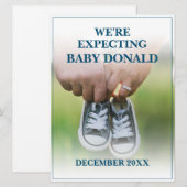 Carte Annonce de grossesse avec chaussures de bébé (Devant / Derrière)