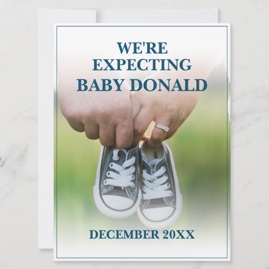 Carte Annonce de grossesse avec chaussures de bébé (Devant)