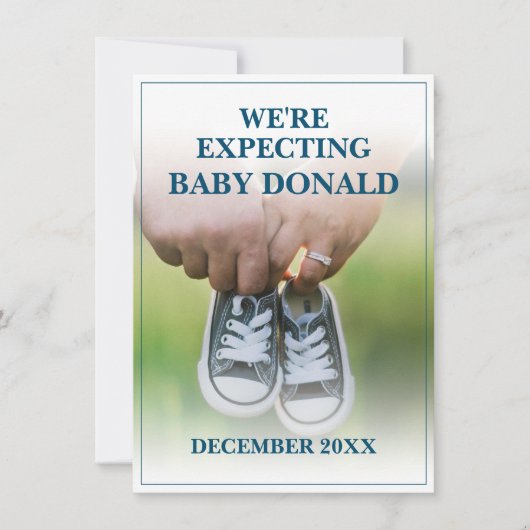 Carte Annonce de grossesse avec chaussures de bébé (Devant)