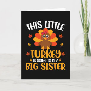 Carte Annonce de grossesse de grande sœur Thanksgiving D