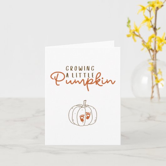 Carte Annonce de grossesse d'un petit citrouille Hallowe (Fleur jaune)