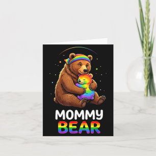 Carte Annonce de grossesse ourson maman arc-en-ciel gay