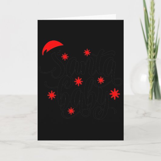 Carte Annonce de grossesse pour bébé Santa Claus Noël (Devant)