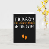 Carte Annonce de grossesse pour Thanksgiving  Bébé Dinde (Fleur jaune)