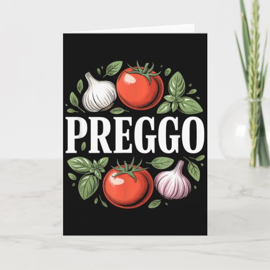 Carte Annonce de Grossesse Sauce Pâtes Prego Drôle Pré (Devant)