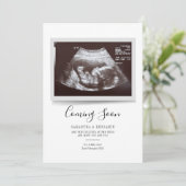 Carte Annonce de grossesse Script Sonogram à venir (Debout devant)
