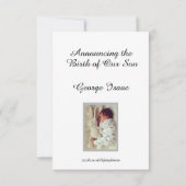 Carte Annonce de la naissance de notre fils Design 2 (Dos)