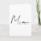 Carte Annonce de l'année Mimi EST Design de script éléga (Devant)