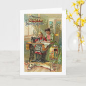 Carte Annonce de machine à coudre de chanteur "la (Fleur jaune)