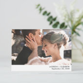 Carte Annonce de mariage photo d'élopement moderne juste (Debout devant)