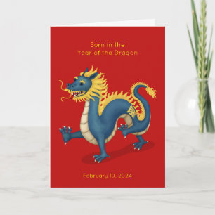 Carte Annonce de naissance de bébé de l'année du Dragon