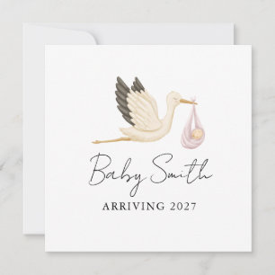 Carte Annonce de naissance de bébé fille au coloris aqua