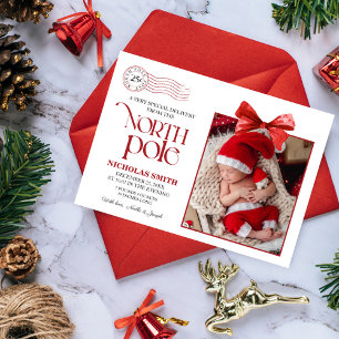Carte Annonce de naissance de Noël au Pôle Nord