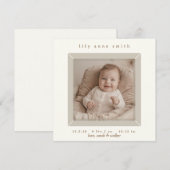 Carte Annonce de naissance Sable de Beauté Pure (Devant / Derrière)