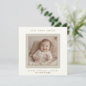 Carte Annonce de naissance Sable de Beauté Pure (Debout devant)