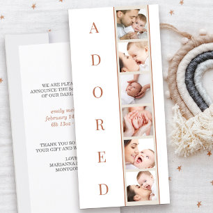 Carte Annonce de Naissance Statistiques Multi Photo Ador