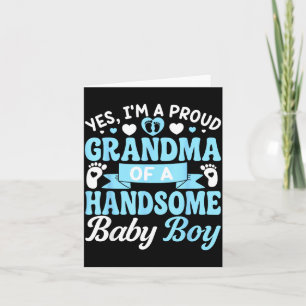 Carte Annonce de nouveau bébé garçon 1ère fois grand-mèr