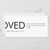 Carte Annonce de Nouvel Adresse de Fun We've Moved (Dos)