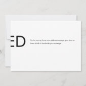 Carte Annonce de Nouvelle Adresse Simple (Dos)