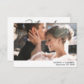 Carte Annonce de photo de mariage moderne et en fuite (Devant / Derrière)