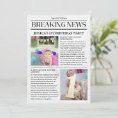 Carte Annonce de premier anniversaire de Breaking News (Debout devant)