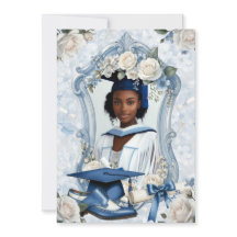 Annonce de remise de diplôme avec photo florale bl