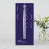 Carte Annonce de remise de diplôme de design moderne | É (Debout devant)