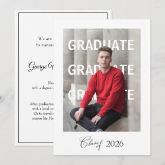 Carte Annonce de remise de diplôme universitaire unique