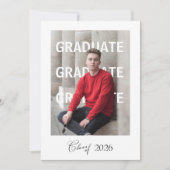 Carte Annonce de remise de diplômes universitaire unique (Devant)