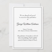Carte Annonce de remise de diplômes universitaire unique (Dos)