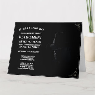 Carte Annonce de retraite avec Cowboy dans l'ombre