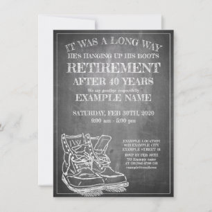 Carte Annonce de retraite avec de vieilles bottes V3.0