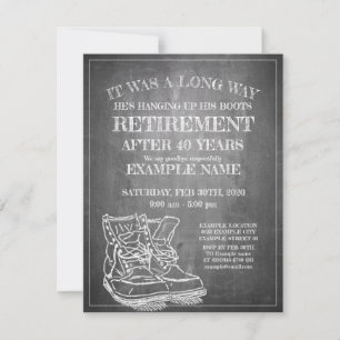 Carte Annonce de retraite avec de vieilles bottes V3.0