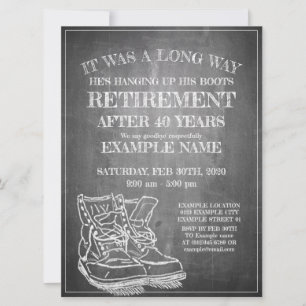 Carte Annonce de retraite avec de vieilles bottes V3.0
