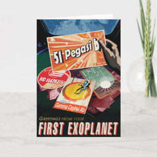 Carte Annonce de voyage Sci-Fi, Planet 51 Pegasi b