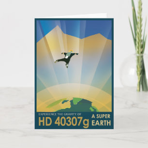 Carte Annonce de voyage Sci-Fi, Planet HD 40307g