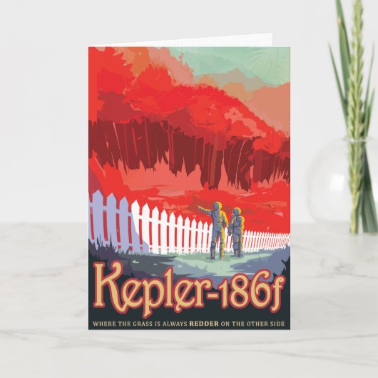 Carte Annonce de voyage Sci-Fi, Planet Kepler-186f (Devant)