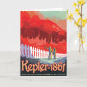 Carte Annonce de voyage Sci-Fi, Planet Kepler-186f (Fleur jaune)