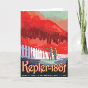 Carte Annonce de voyage Sci-Fi, Planet Kepler-186f