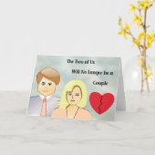 Carte Annonce du divorce avec couple illustré (Fleur jaune)